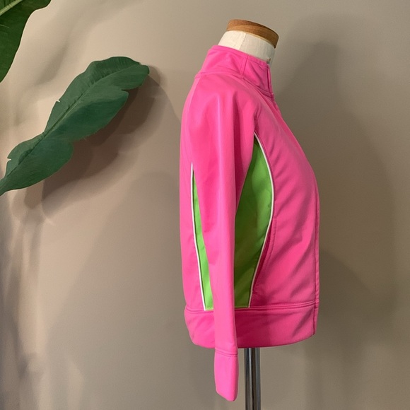 Under Armor Baby Girls Pink And Green Track Jacket, Size 4 - Picture 7 of 15